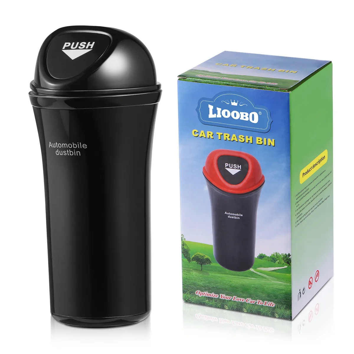 

Portable Car Trash Can Black Mini Dustbin Leakproof Storage Bin for Vehicle Organizer Auto Garbage Container Space Saving Clip