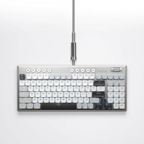 THUNDEROBOT K96 Wireless Mechanical Keyboard Low-profile Productivity Keyboard 98 Keys with Roller Marco Keys PBT Keycaps For PC