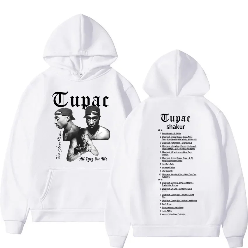 Retro Rapper Tupac 2pac Hoodie, Pullover Hip Hop, Camisola Lara, Samuran Lara, Hoodie Awasan, Hitam Pria, Camisola Wanita