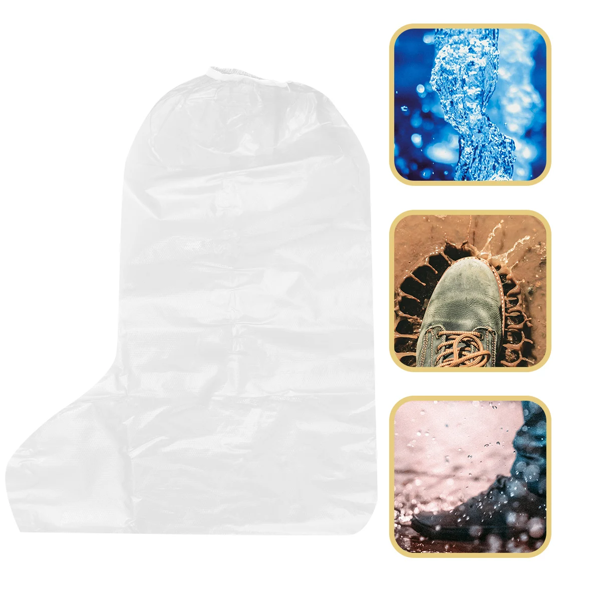 

10 Pcs High-Top Shoe Cover High-top Boot Cover Disposable Shoe Protective Case Transparent Anti Foot Travel Garden Use