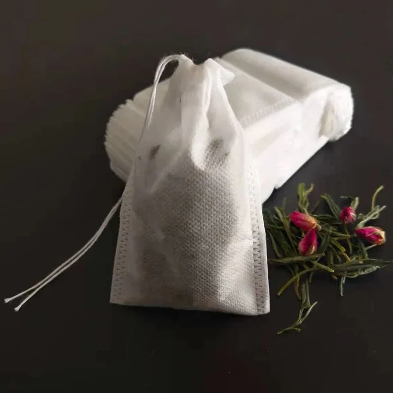 

Disposable Tea Bags 100pcs Non-woven Fabric Empty Pocket String Bag Tea Accessories Spice Filter Te Sachets Tea Bag Supplies