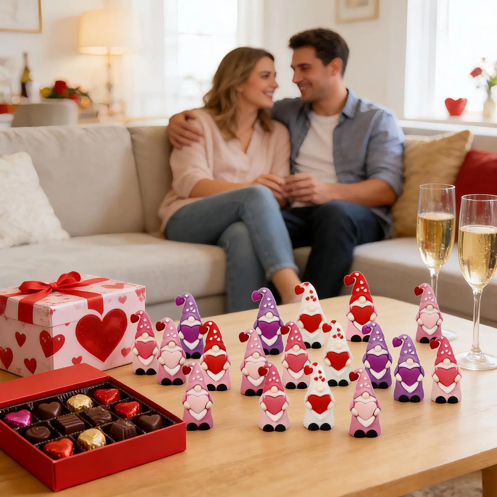 

Миниатюрные фигурки гномов, 50 штук, декор для стола на День святого Валентина, статуэтки гномов для дома, гостиной, кухни, на полку, на столешницу