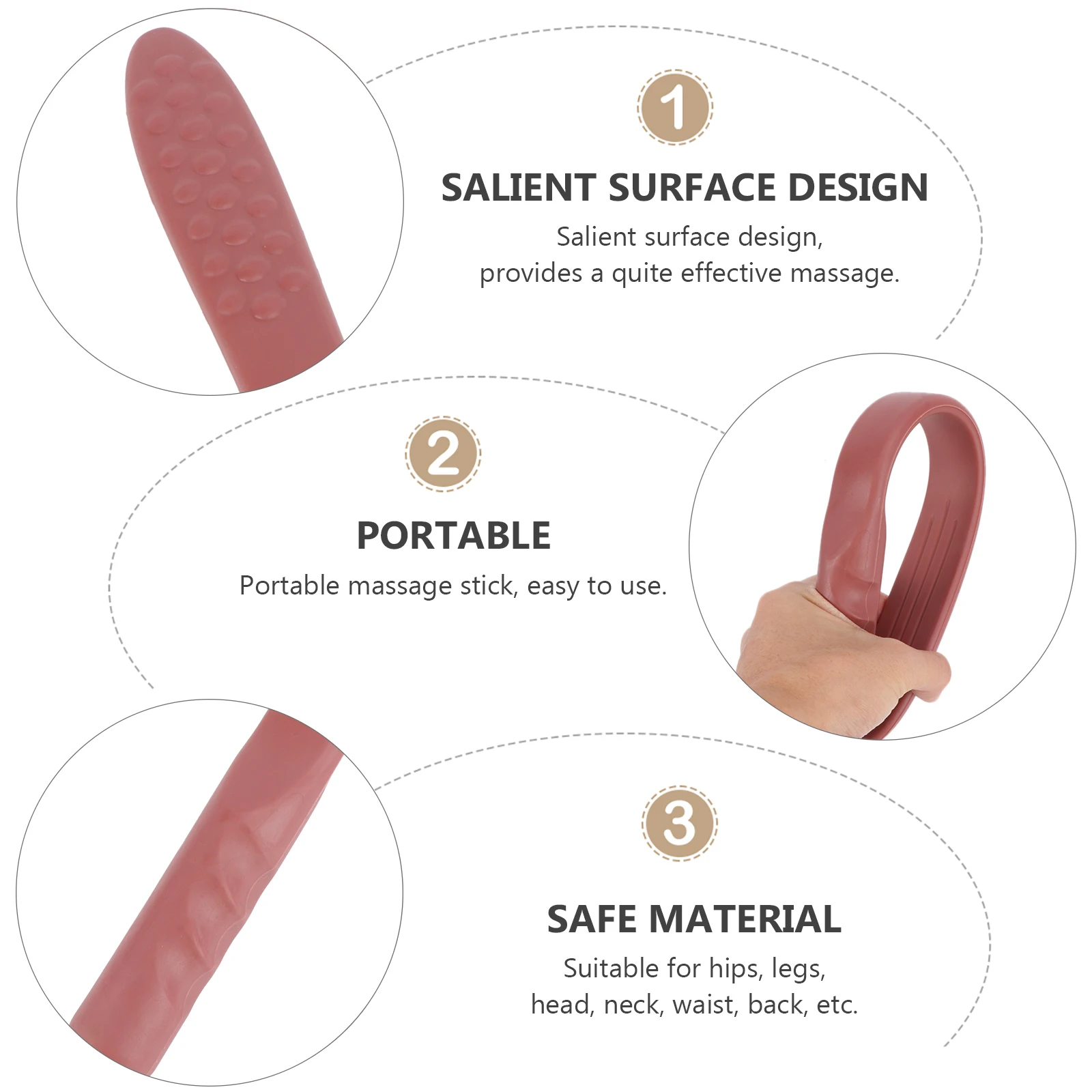 

Durable Portable Stick Body Tools Salient Surface Design Promotes Blood Circulation Professional Acupoint Massagerback Tools