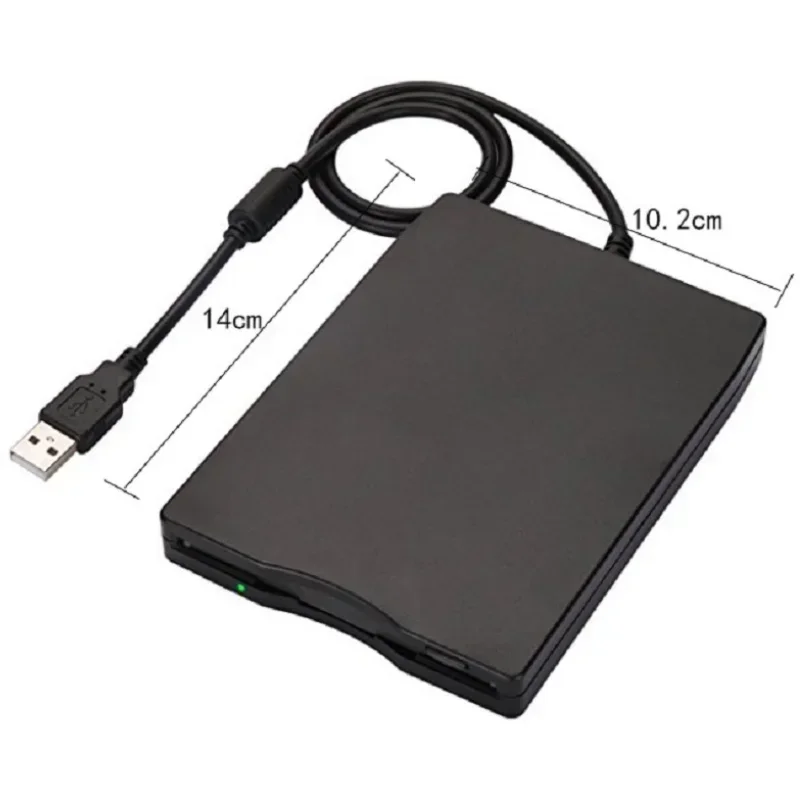 1.44M FDD Plastic Floppy Drive External Disk Office Computer Accessories Black USB Interface Home Durable Portable Plug Cables