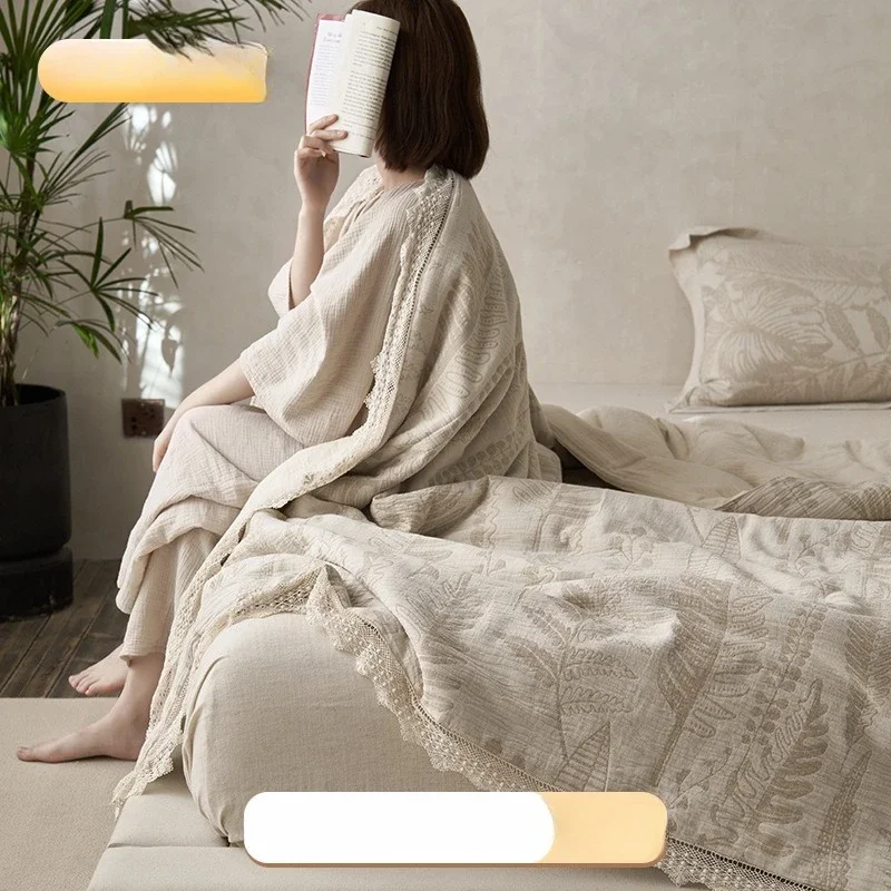 

Breathable toning cotton summer quilt, jacquard summer cool quilt, thin quilt cotton and linen quilt furniture