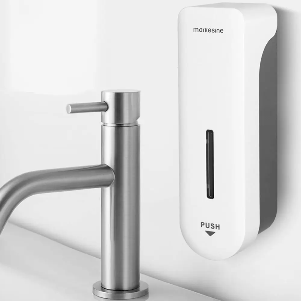 ติดผนังเครื่องจ่ายสบู่เหลวแบบไม่ต้องเจาะกดปั๊มสบู่เหลวเครื่องจ่ายสบู่ติดผนังความจุขนาดใหญ่ทนทาน