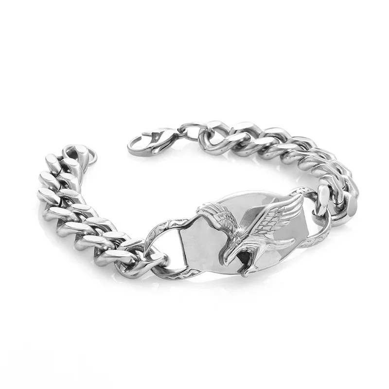 

2025 New titanium steel Eagle Men's bracelet, Hip-hop men's bracelet, titanium steel trendy brand bracelet