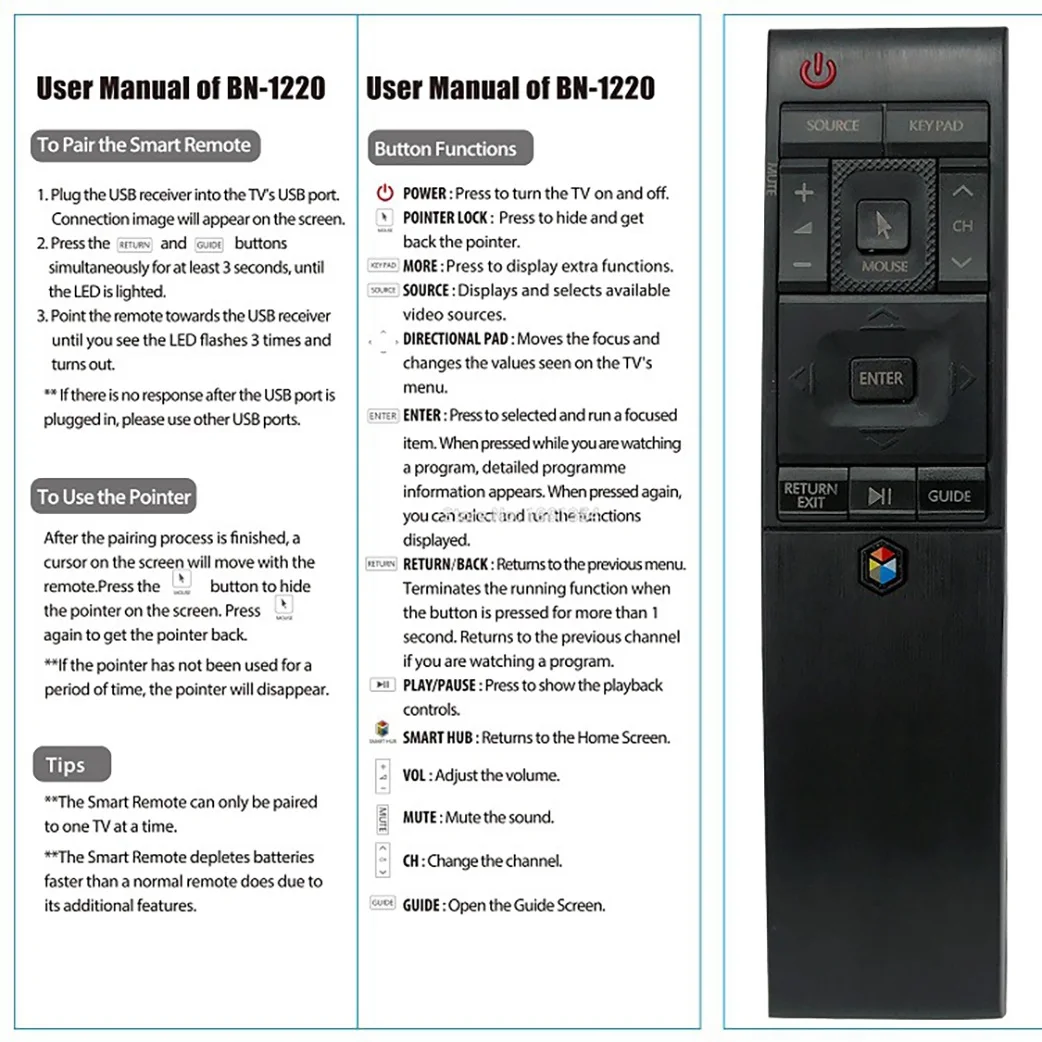 BN59-01220D telecomando per Samsung BN59-01221B BN59-01220A BN59-01221J BN59-01220E sostituzione telecomando TV