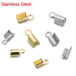 50pcs/lot Stainless Steel Necklace Clasps End Fasteners Clasps Hooks For 2 3 mm Leather Cord Thread Bracelets Diy Jewelry Making