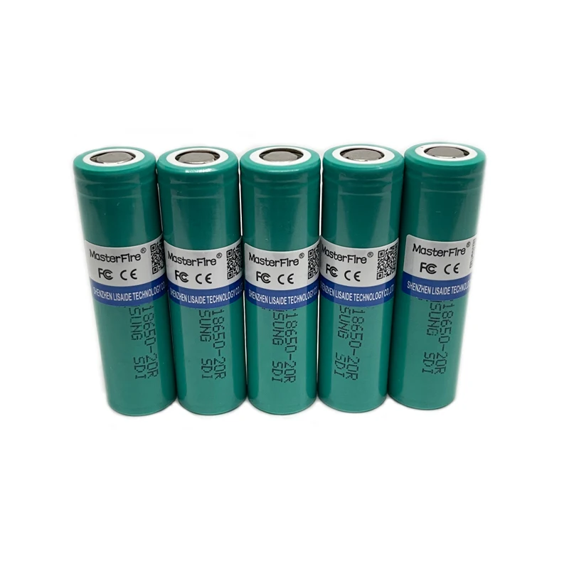 

MasterFire 10pcs/lot Original 20R 18650 INR18650-20R 3.6V High-Power Li-ion Battery Cell 2000mah Lithium Batteries 22A Discharge