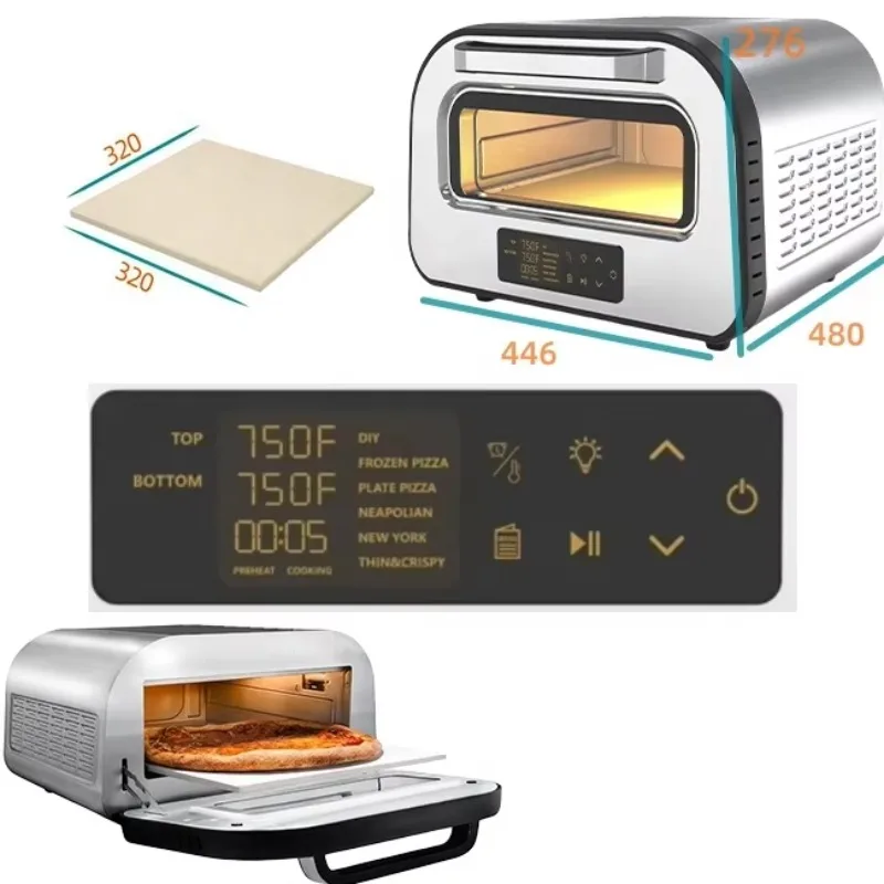GTPZ15-D 12-inch pizza oven for baking and baking your favorite pizza