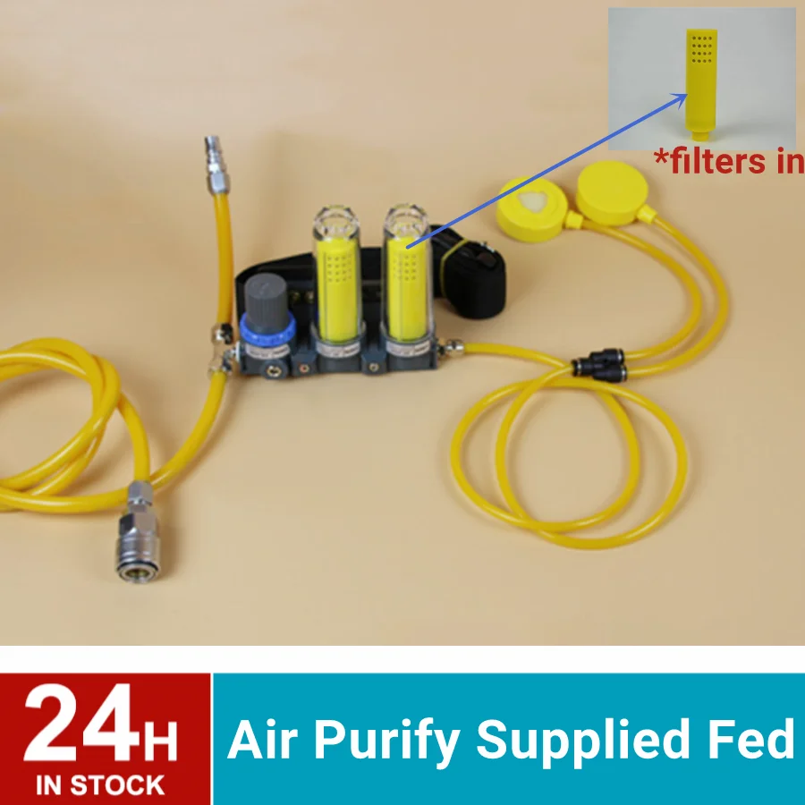 Air Fed Gas Mask Chemcial Purify Supplied Air Supply Safety Respirator Replace Filters for Painting Formaldehyde Dustproof Masks