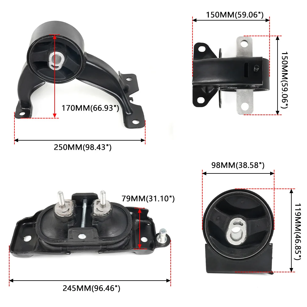 For Chrysler Town & Country Dodge Grand Caravan 4× Engine Motor Trans Mounts Set