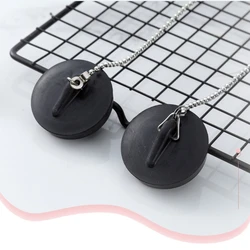 Universal Rubber Bath Plug with Chain Drain Stopper Handy Rubber Bath Plug for Kitchen & Bathroom Sinks 40mm Durable M4YD