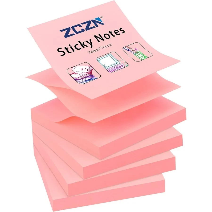 400 Sheets Popup Sticky Notes 3 x 3 Inches for Office and Home Use Bright Color SelfStick Notes with 4 Pads Each Containing 100