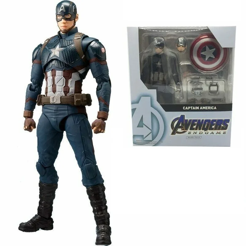 The Avengers: Endgame Battle SHF Captain America 2 Body parts Movable take by the hand Spear Handmade model Children's Toys box