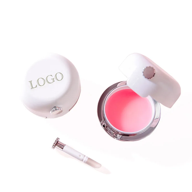 Mascarilla para dormir con logotipo personalizado, bálsamo labial hidratante, reparación húmeda, líneas secas, aceite esencial, gel de gelatina para labios con aplicador