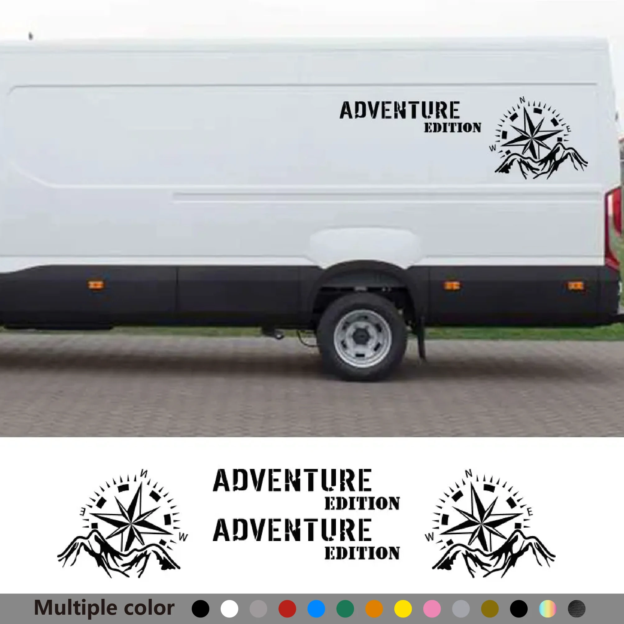 

Наклейки на боковые двери автомобиля для автодома, кемпера, фургона, RV, горы, графическое приключение, версия виниловая декоративная наклейка, аксессуары для автотюнинга