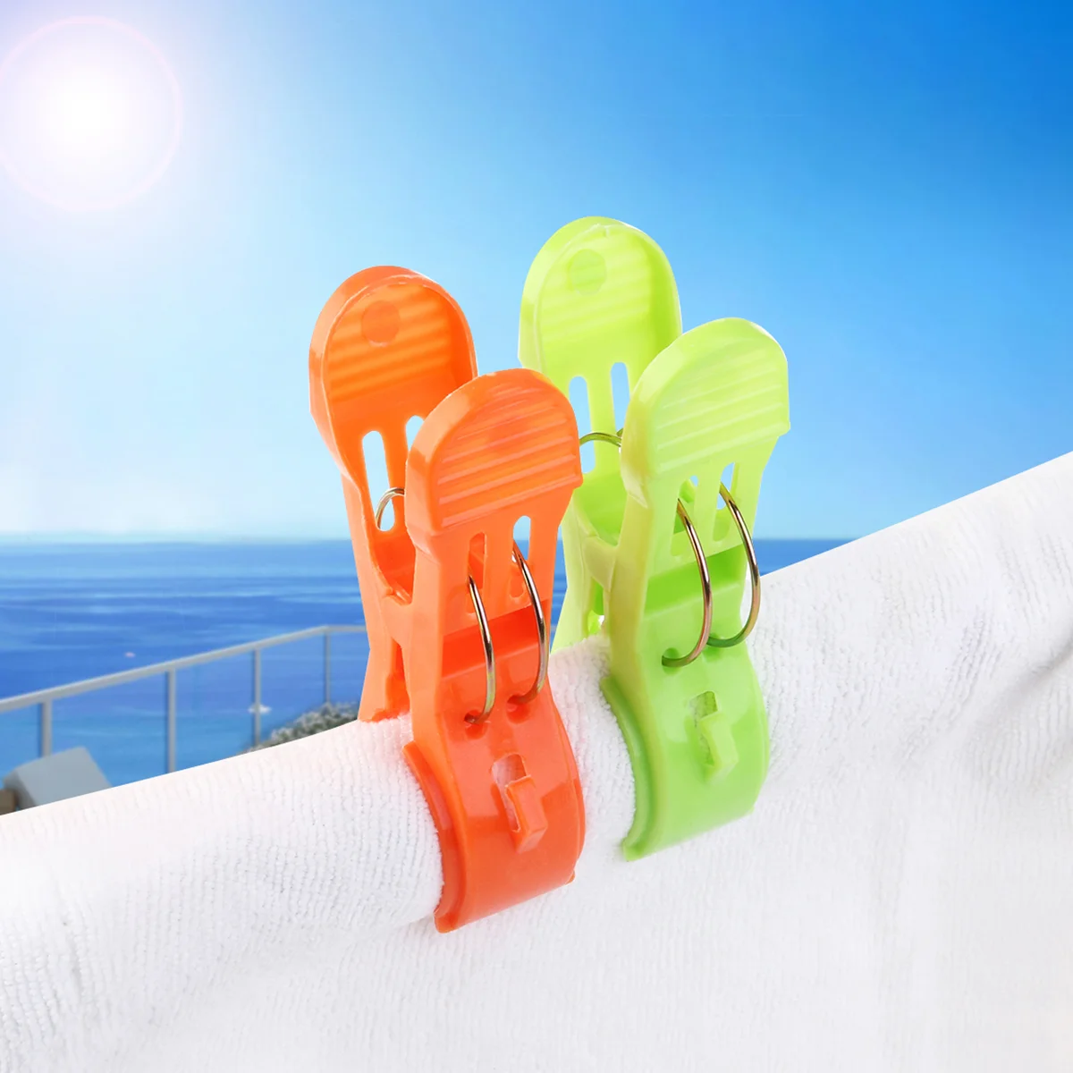 8 Pcs Beach Chair Chairs Bright Color Towel Clips Multifunction Quilt Multifunctional