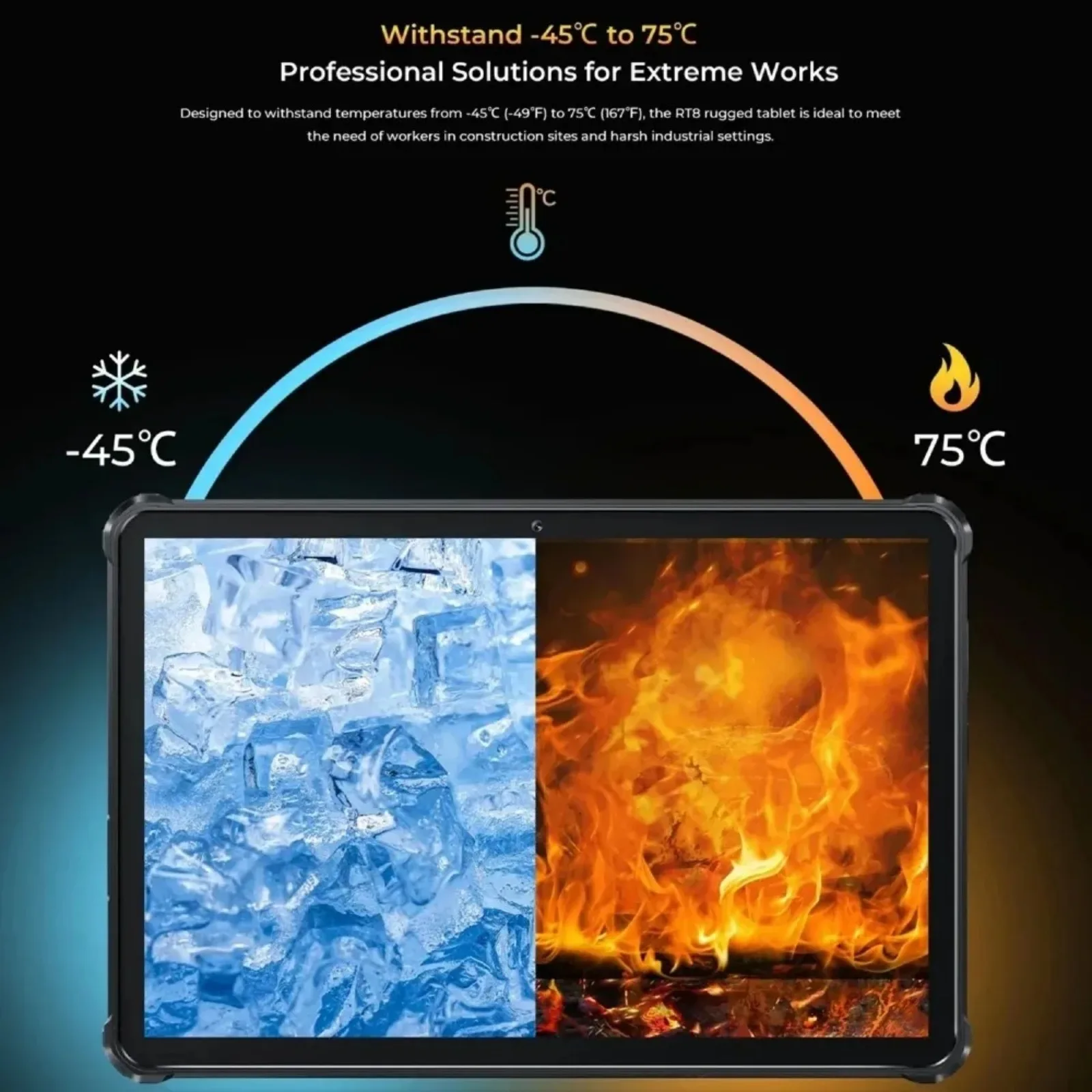 Tablets Rugged Oukitel RT8 com Bateria de 20000mAh, Tela de 11 Polegadas FHD+, 6GB+256GB, Helio G99, Tablet Inteligente com Câmera de 48MP, PC Tablet 33W Android 13 NFC