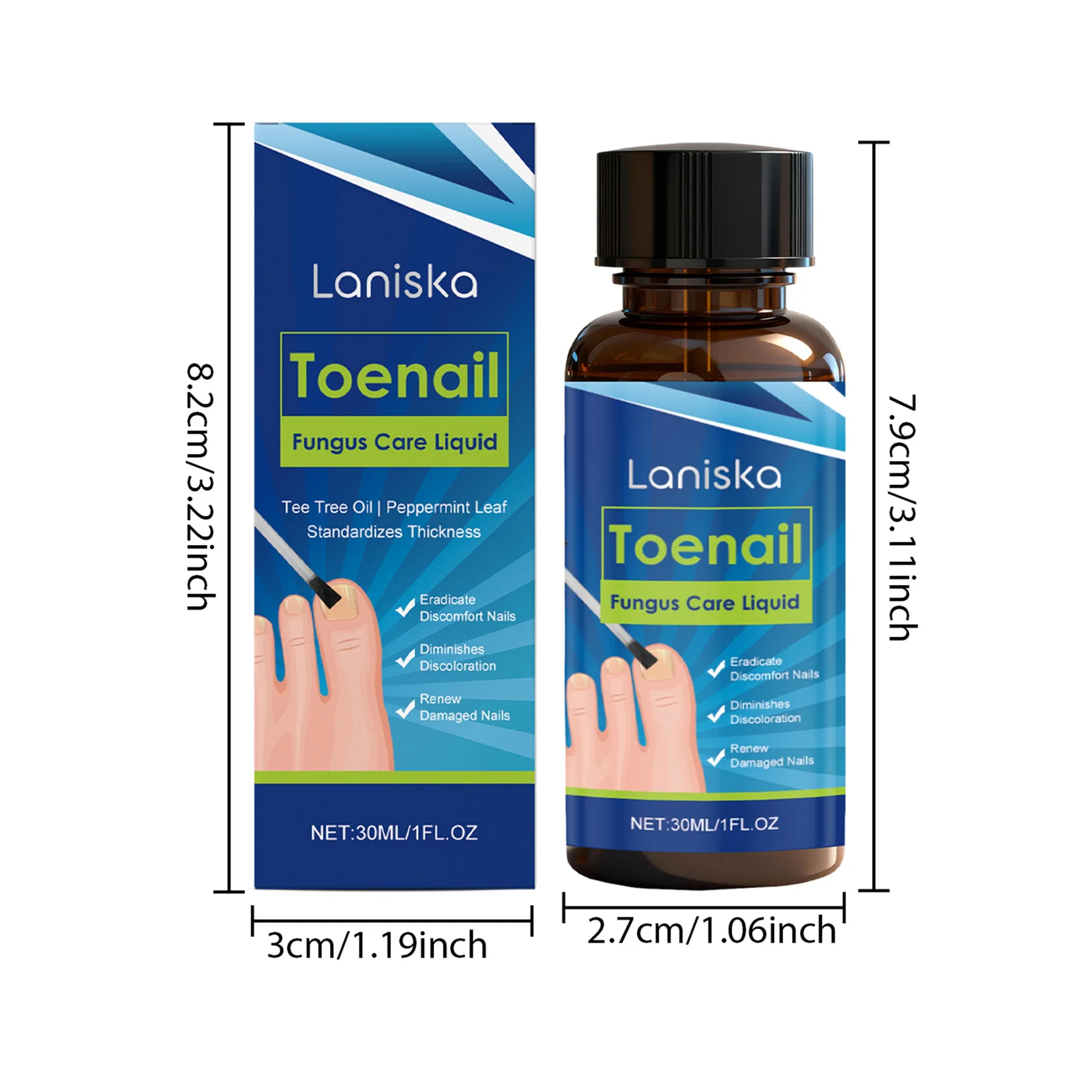 น้ำยาสำหรับรักษาเชื้อราที่เล็บเท้าขนาด 30 มล. ส่วนผสมจากธรรมชาติที่อ่อนโยน น้ำยาป้องกันเชื้อราที่เล็บสำหรับซ่อมแซมเล็บ