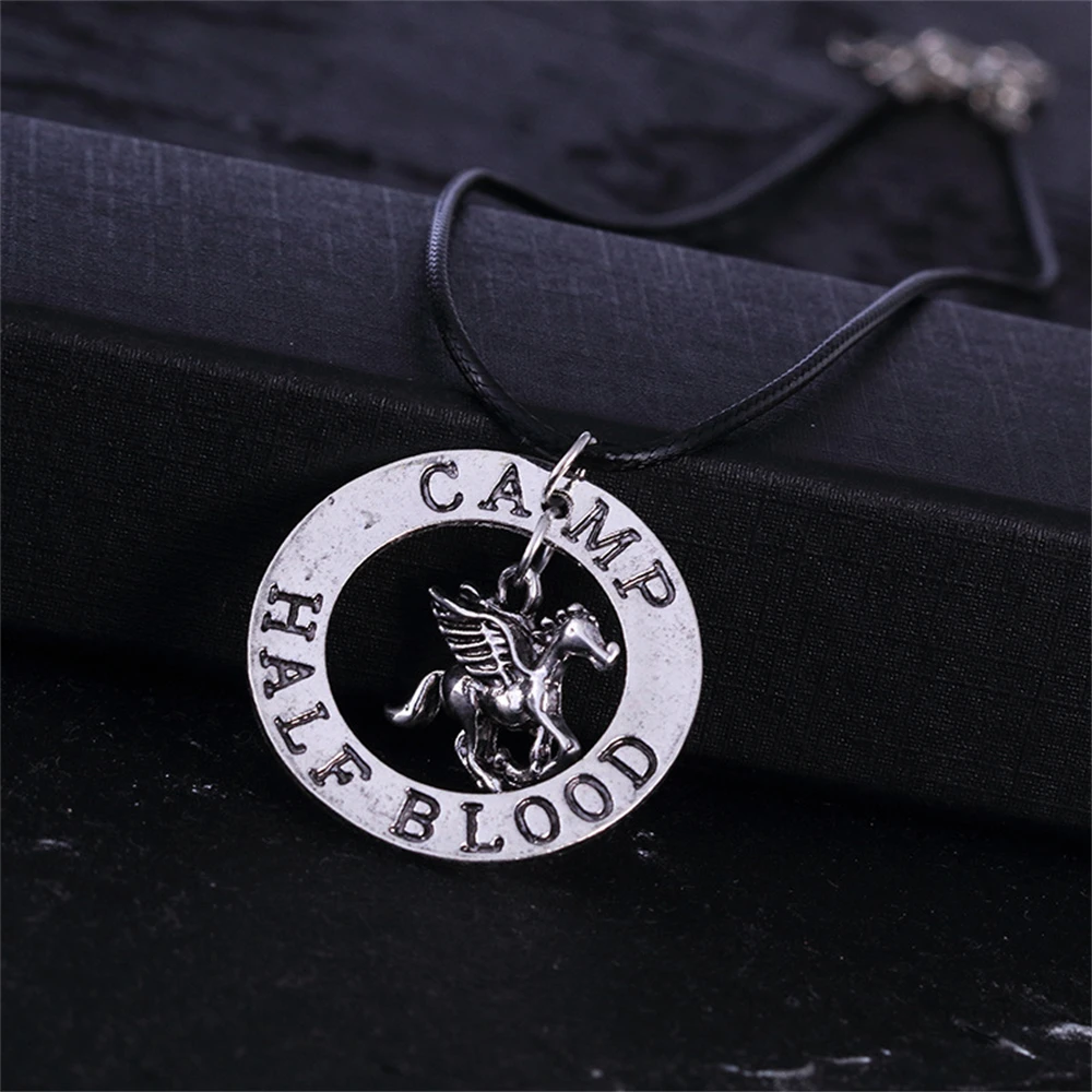 Fashion Jewelry Charm Percy Jackson CAMP HALF Blood Flying Horse Pendant Necklaces Men Women Gifts