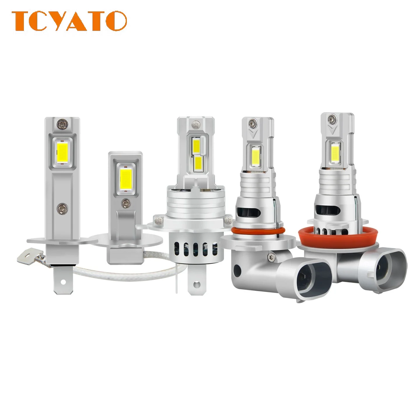 TCYATO 2Pcs 6000K Car mini Headlights H7 Bulbs H4 Through-Hole Fans LED Lights Fog Lights 9005