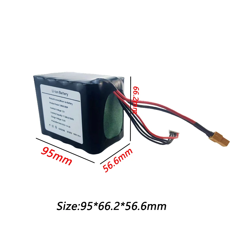 12V 17.5Ah 18650 lithium battery pack 3S5P for Sprayer scale Access control toys UPS 12V Power Supply