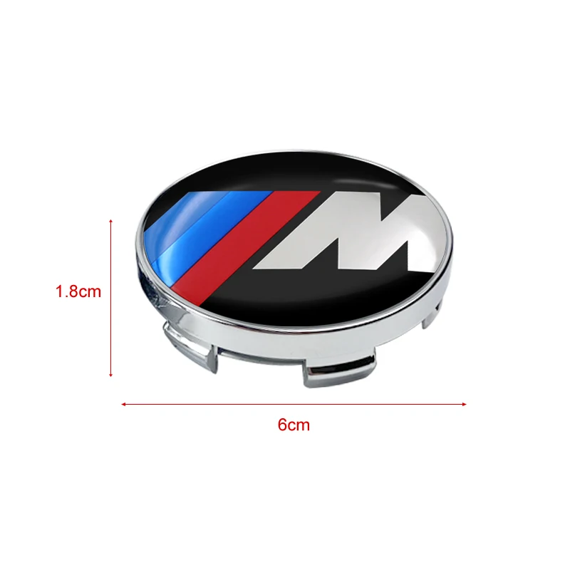 4pcs 60mm Car Wheel Center Hub Cap Rim Cover Emblem Stickers For BMW M E34 E36 E60 E90 E46 E39 E70 F10 F20 F30 X5 X6 X1 M3 M5 M6