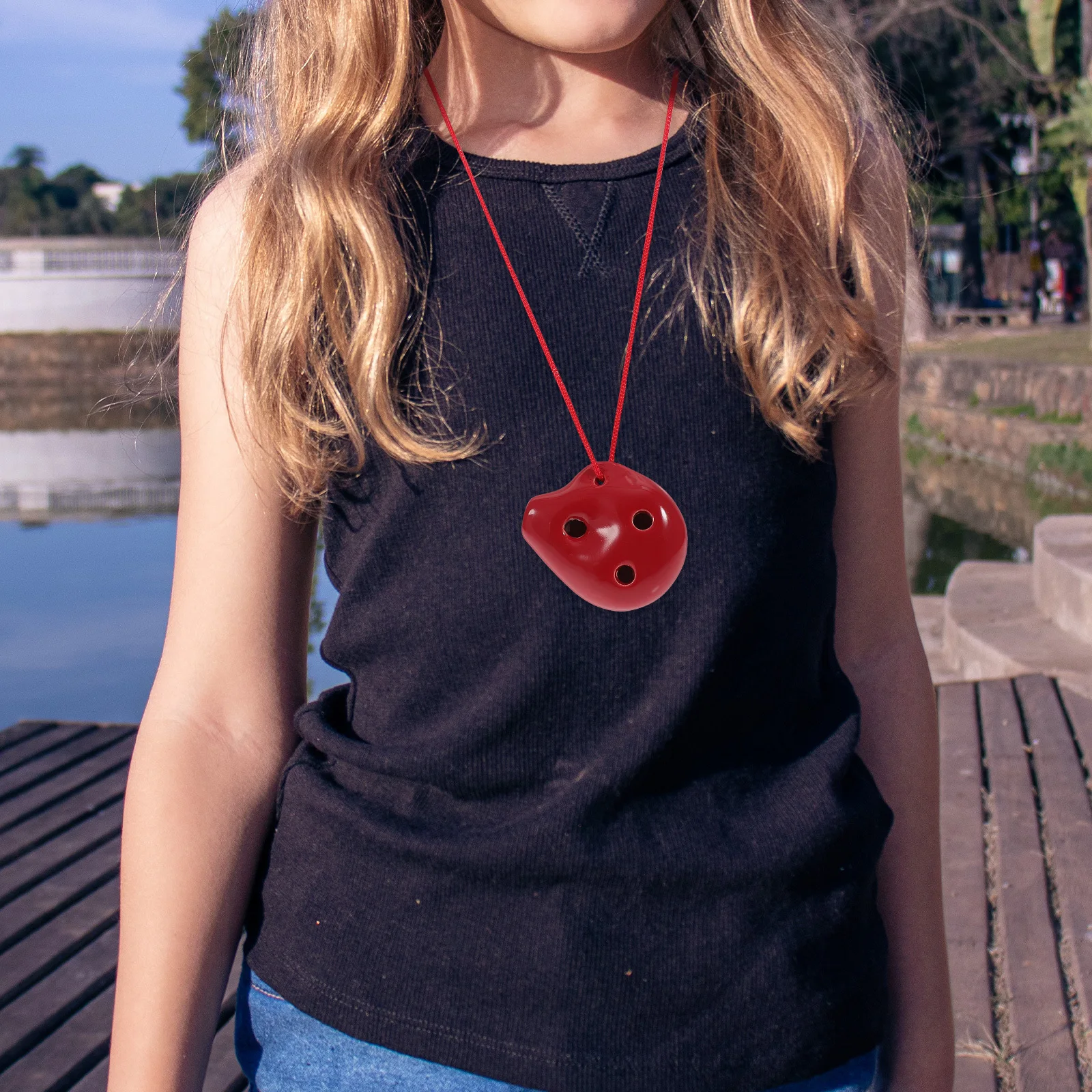 

2 Pcs Christmas Gifts Ocarina with Lanyard Hand Painting Flute 6 Hole Ceramic Alto Idea for Beginners