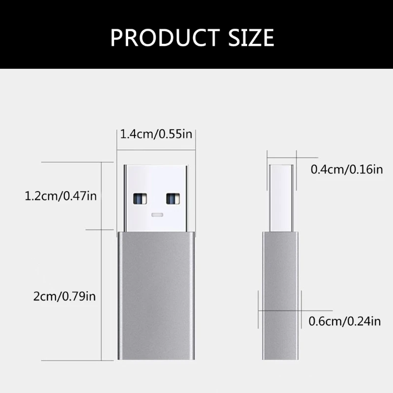 محول USB C إلى USB3.0، سرعة نقل البيانات بسرعة 5 جيجابت في الثانية + شحن سريع، محولات معدنية من النوع C للهواتف الذكية/الكمبيوتر