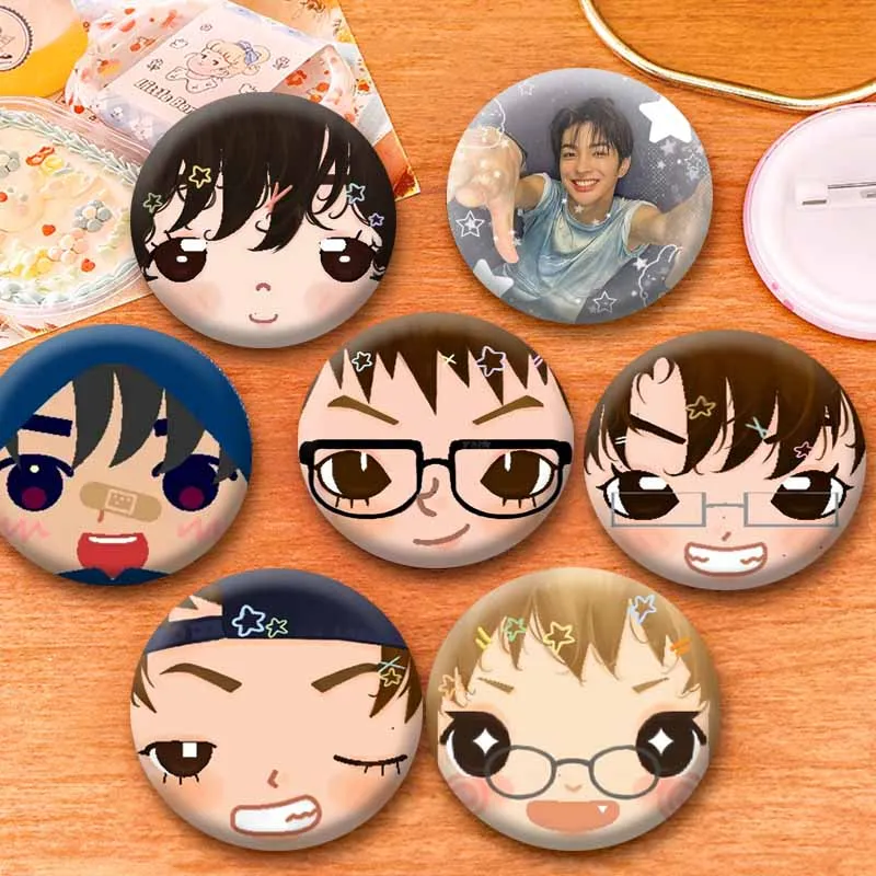 Keonho Juhoon Seonghyeon James Martin Button Pins Funny Meme Badge Kpop Group Round Brooch Fashion Jewelry Accessry Friend Gifts