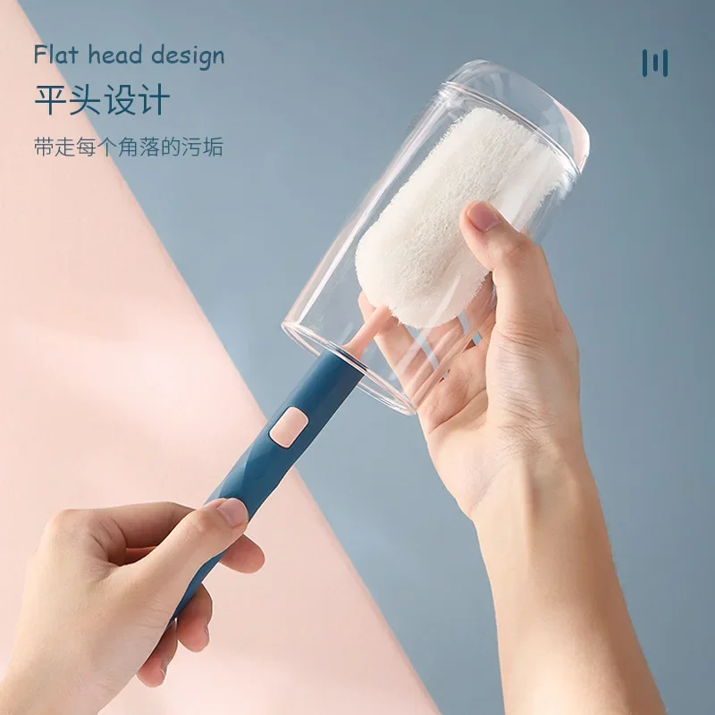 Bottle Cleaning Brush Soft Sponge Cup Long Handle Detachable Wineglass Drink Glasses Cleaning Supplies Для Кухни Полезные Вещи