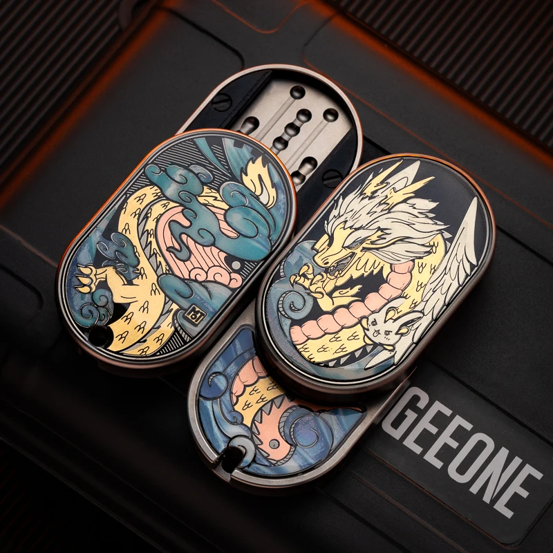 MOT グルーブスライダー EDC フィジェット ドラゴン チタン リズム