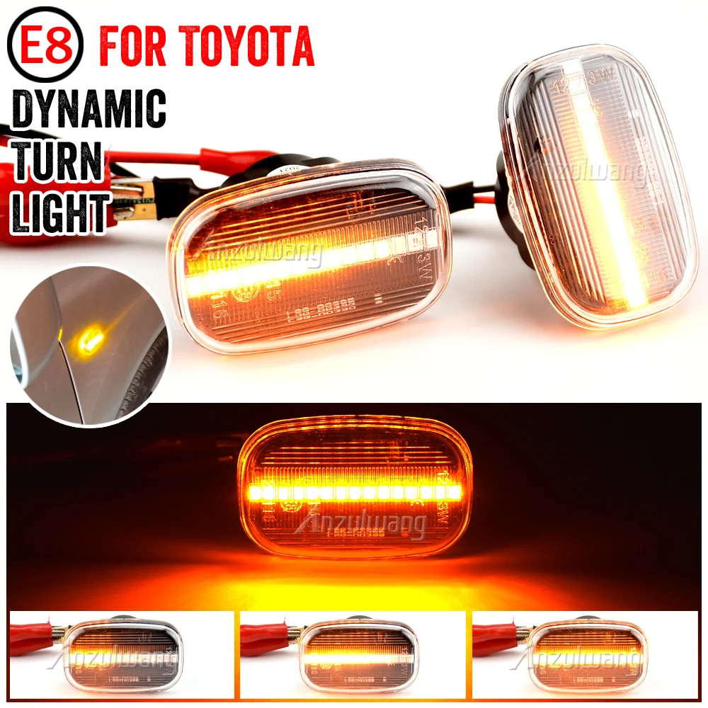 2pcs For Toyota Celica(Curren) Mk6 T20/Mk7 T23 (09/93-03/06) Dynamic Led Side Marker Flowing Turn Signal Light Panel Lamp