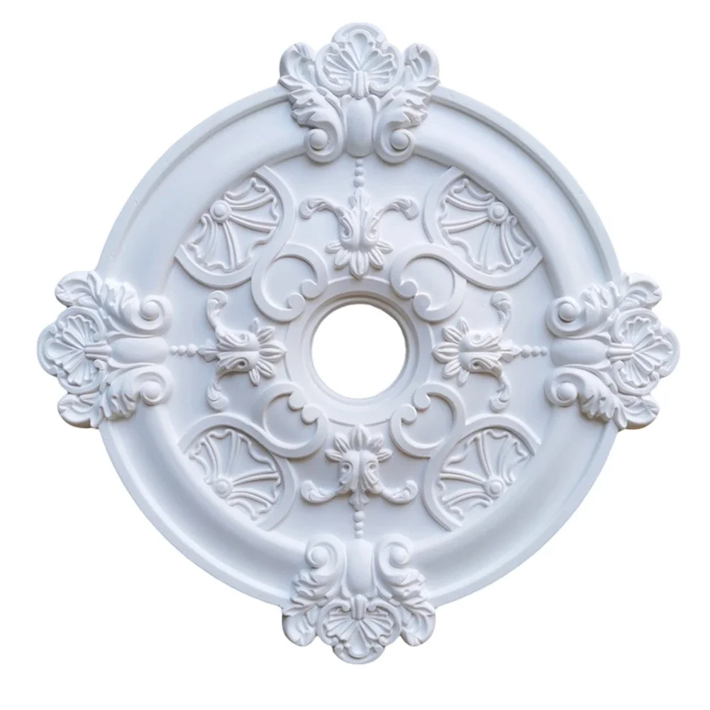 Circular PU Decorative Ceiling Fan Light Fixtures Covers Plate For Upgrading Interiors For Light Fixtures Ceiling Light Trim
