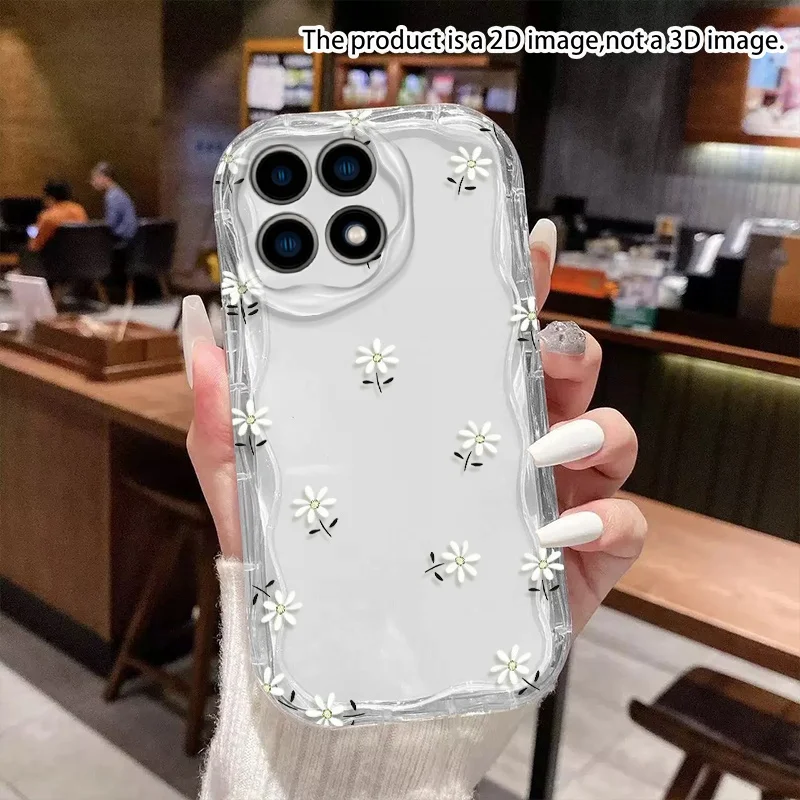 Glossy Korean Minimal Flower Phone Case For Samsung Galaxy S26 S25 S24 S23 Plus Ultra A57 A17 A27 A15 A56 A55 A36 A06 A07 Cover