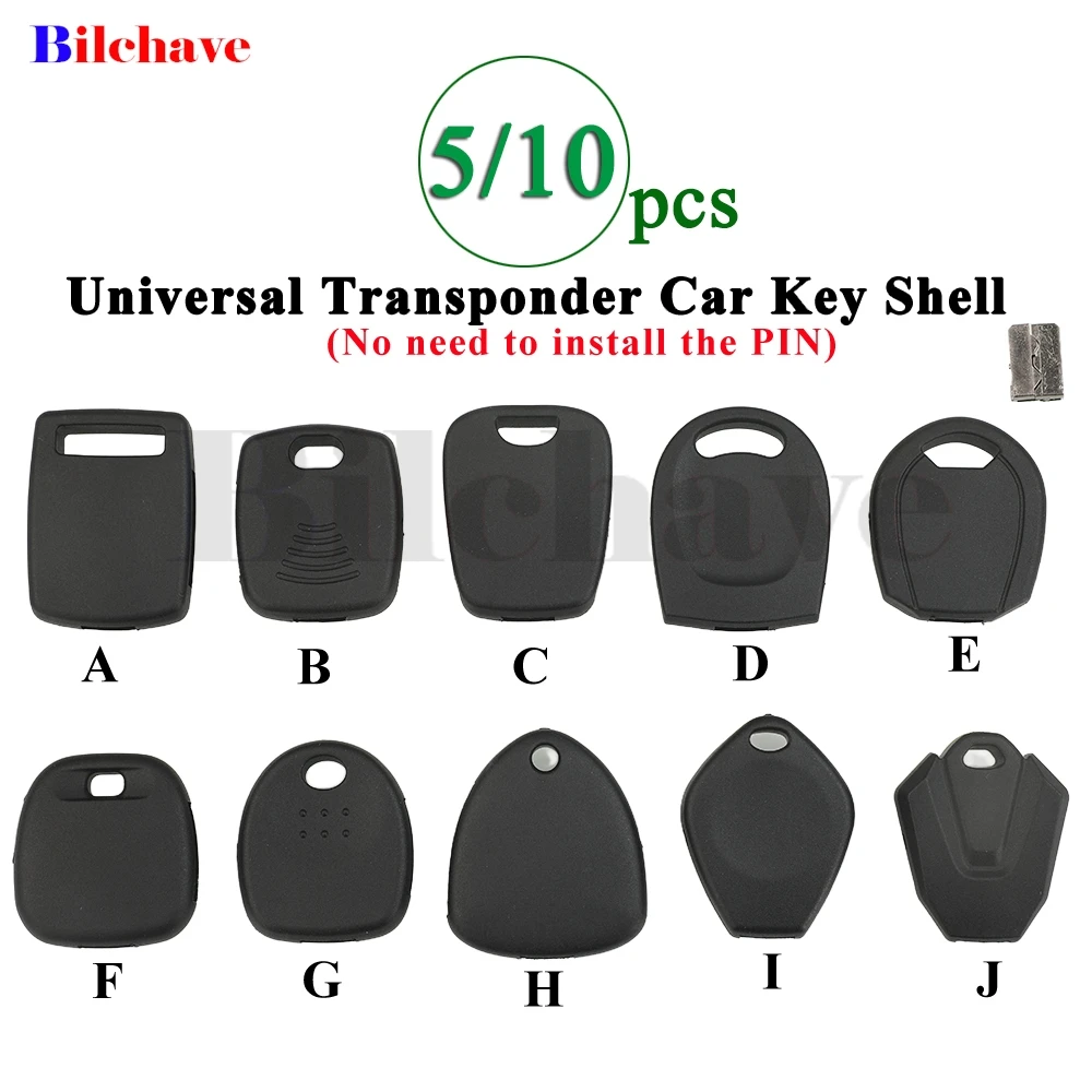 Jingyuqin 5/10 Stück Universelles Transponder-Autoschlüsselgehäuse für DIY KD Xhorse VVDI JMD Schlüsselblattkopfgehäuse