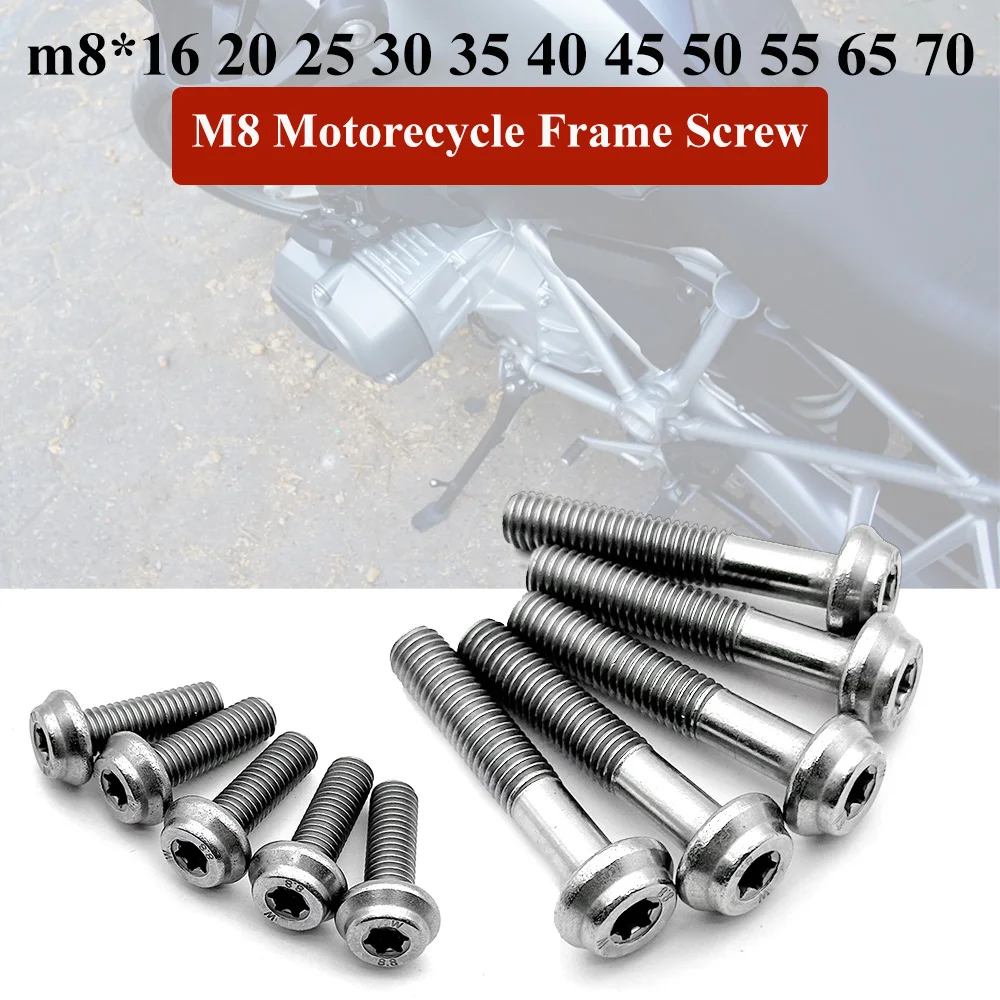 For R1250GS R1200GS LC/ADV R1200/R1250 GS F750GS F850GS F800GS GS1200/GS1250 Motorcycle M8 Fairing Stainless Steel Screws