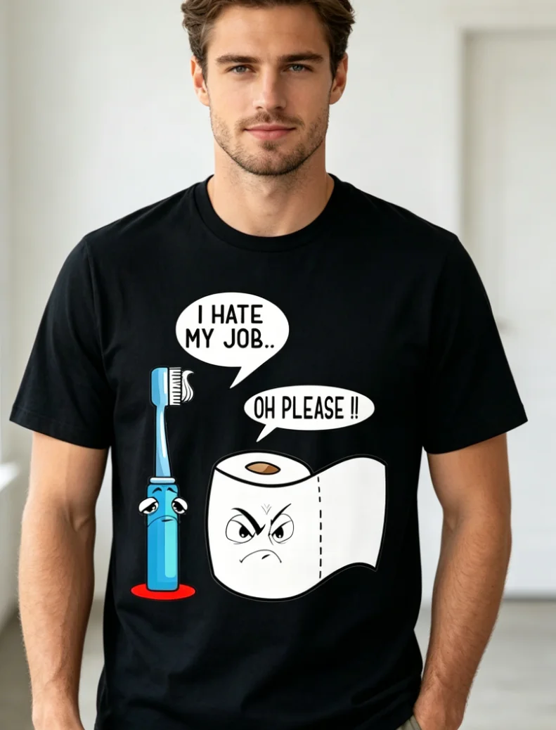Hate My Job! Oh Please Funny Quote for Job Haters T-Shirt Same Style for Men and Women 2026 Summer T-Shirt