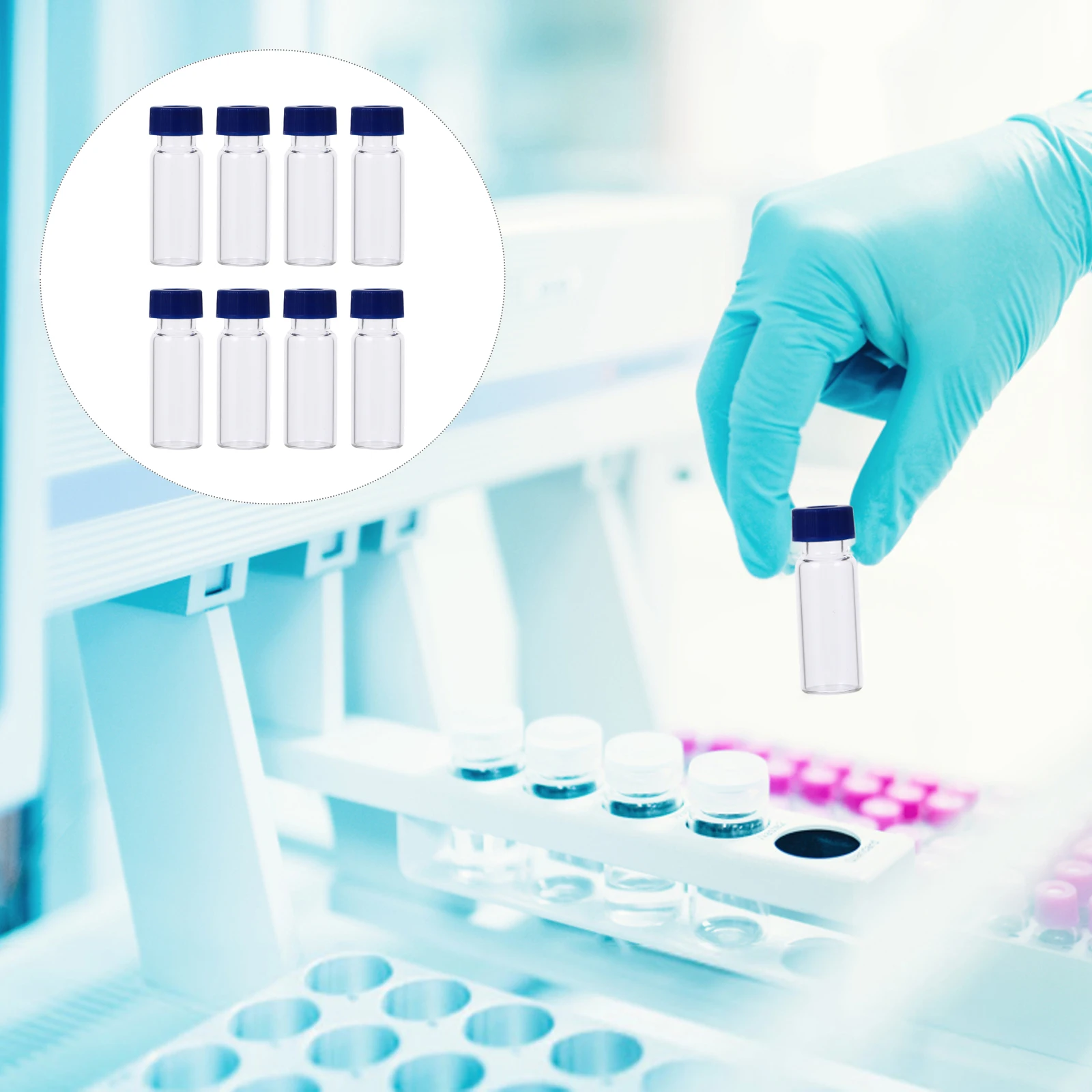 100pcs 1.5ml Vials Cap Sample Bottles Laboratory Glass HPLC Bottle Glass Bottle Analysis Vial