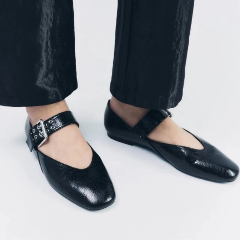 2024 Schoenen Vrouwen Flats Ondiepe Mond Herfst Puntschoen Loafers Ballerina Nieuwe Herfst Luipaard Retro Jurk Schoenen Zapatos De Mujer