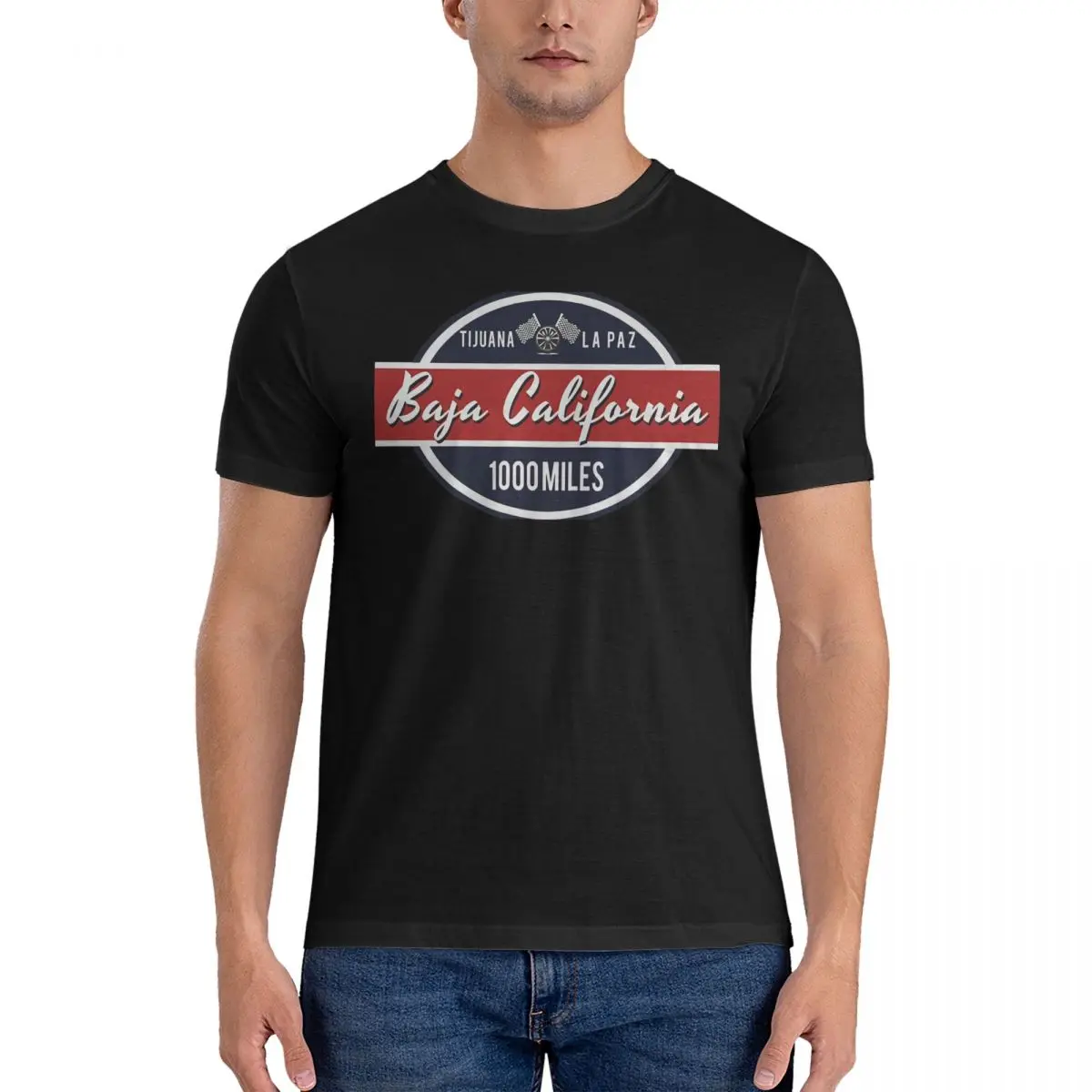 Men California Racing - 1000 Miles T Shirts Baja Pure Cotton Clothing Vintage Short Sleeve Crewneck Tees Gift Idea T-Shirt