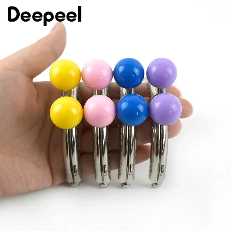 5/10Pcs Deepeel 85mm Silver Bag Handles Sewing Brackets 20mm Color Bead Purse Frame Kiss Clasp DIY Handmade Handbag Accessories