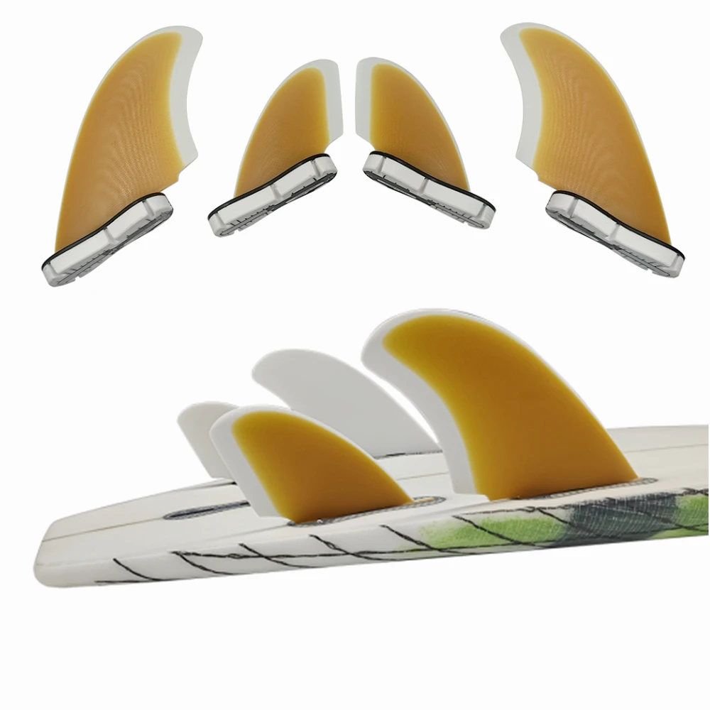 RM Twin Rear+Twin Keel Quad Fins UPSURF FCS II Fins Fiberglass Quad Fins High Performance Core Glass Surfboard Fins Quilhas Surf