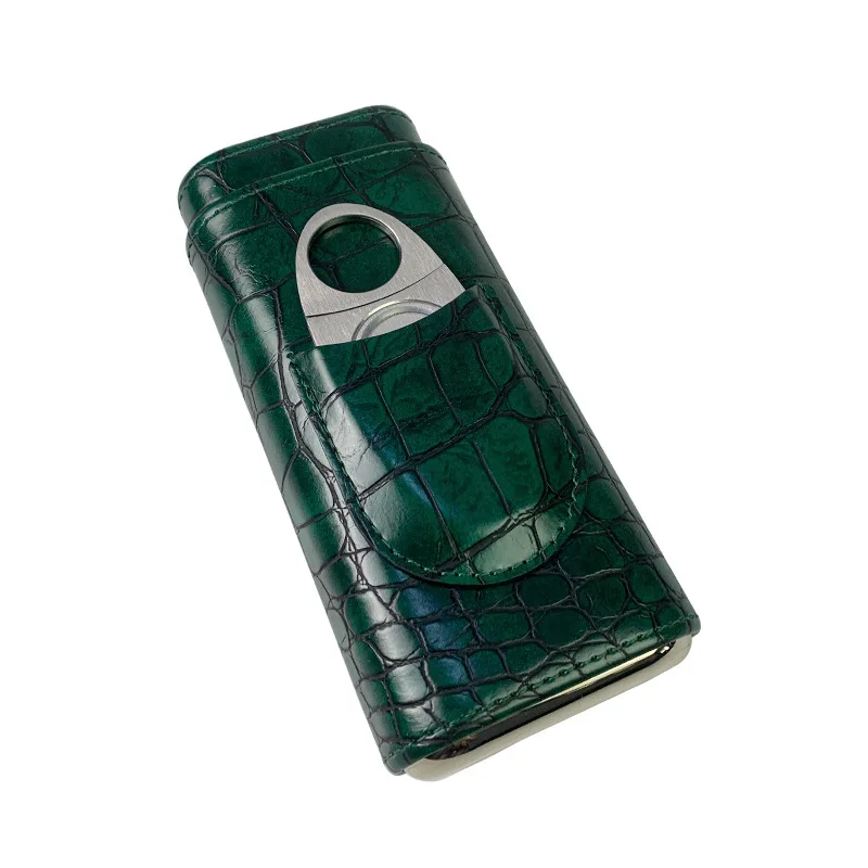 

Набор для сигар — резак для кожи с крокодиловым тиснением, подкладка из испанского кедра и стальной резак