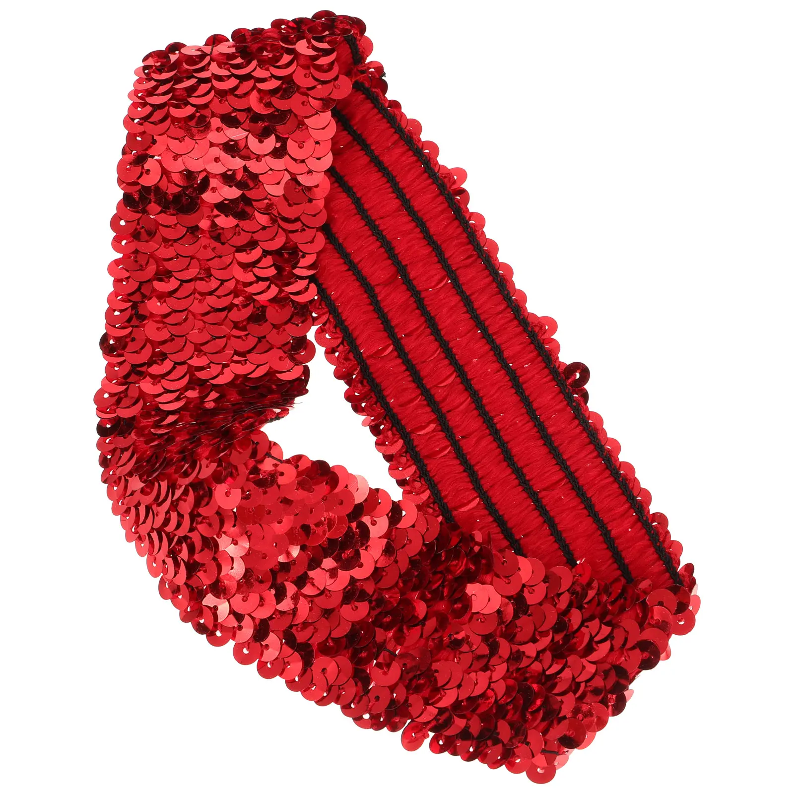 

Sequin Headband Red Bright Glitter Elastic Hairband For Women Festival Party Cosplay Sports Creative Hair Bands Accessory