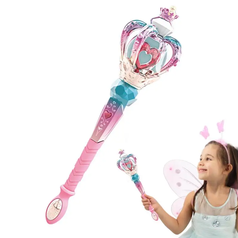 

Light Up Fairy Wand LED Crown Wand Toy Sparkling Fairy Wand With Light And Sound Angel Wand Sticks For Princess Costume