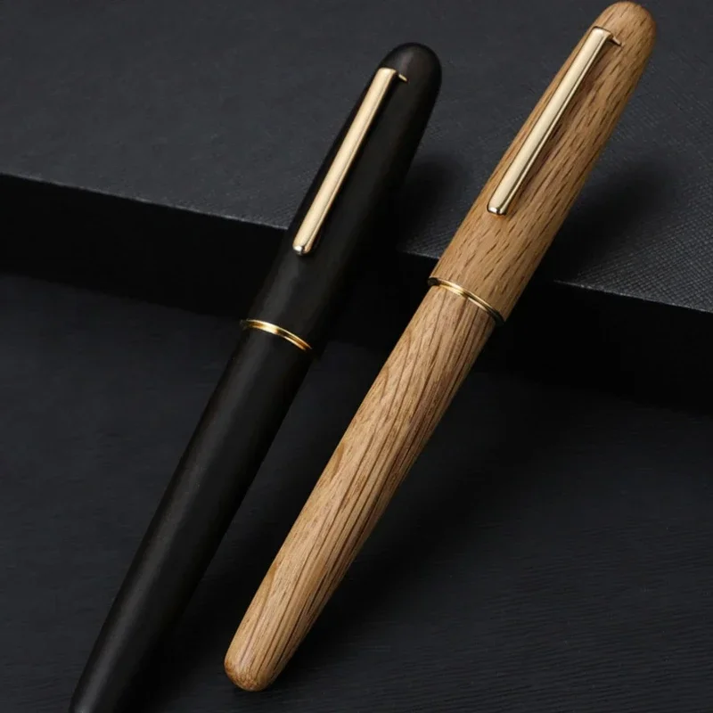 Jinhao-Stylo plume en bois 9036 naturel, fait à la main, Iridium EF/F/M/ Nibs, écriture professionnelle, cadeau, fournitures scolaires et de bureau, papeterie