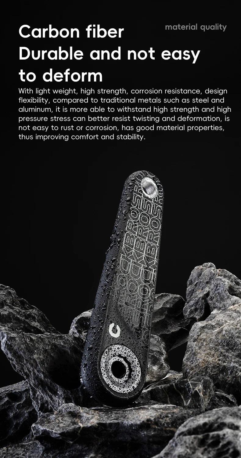 ROCKBROS 2025 Neues Carbonfaser-Kurbelset mit Titanlegierungsachse 24mm für Sigeyi AXO Magenge Leistungsmesser Fahrradkurbel – Detail 7